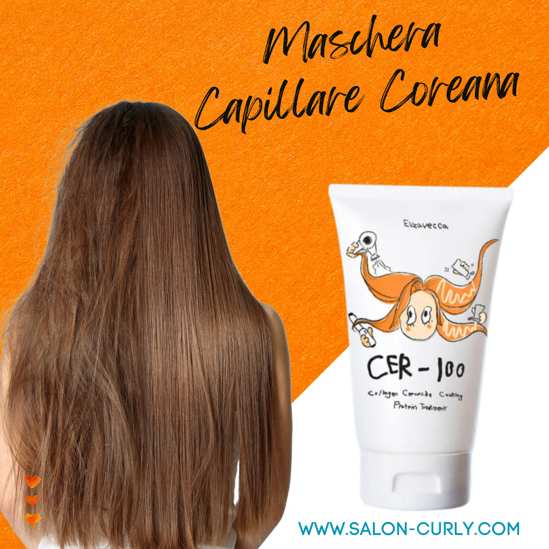 Elizavecca Cer-100 – Maschera Capillare Coreana rivitalizzante con collagene e ceramidi .